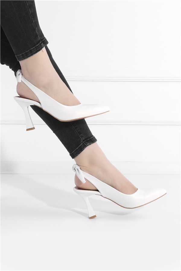 Elit Ang701C Kadın Topuklu Ayakkabı Beyaz
