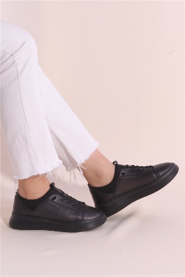 Elit Mkr 137-7777C Kadın Deri Günlük Ayakkabı Siyah