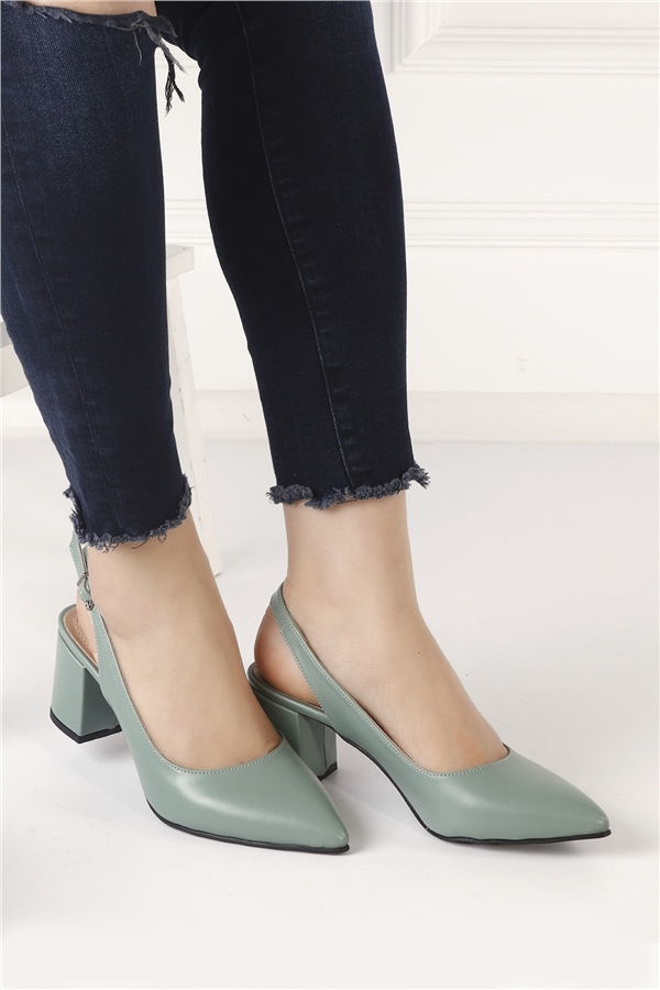 Elit Mst915C Kadın Topuklu Ayakkabı Mint Yeşil