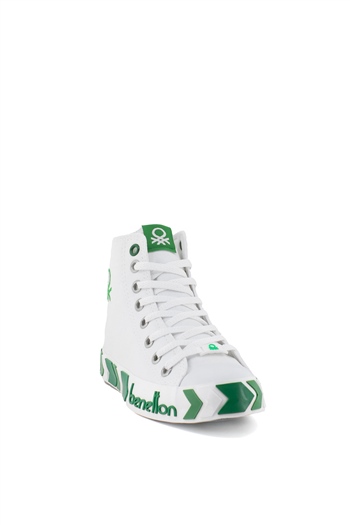 Benetton BN-30621K Kadın Spor Ayakkabı Beyaz - Yeşil