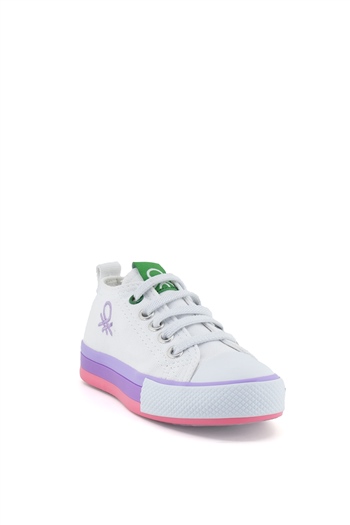 Benetton BN-30653K Patik Kız Çocuk Spor Ayakkabı Beyaz - Lila