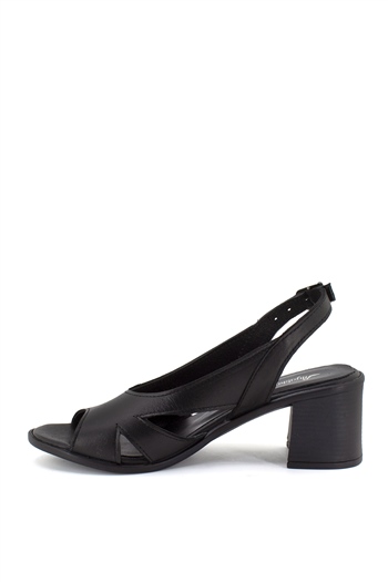 Elit Bls063C Kadın Hakiki Deri Sandalet Siyah