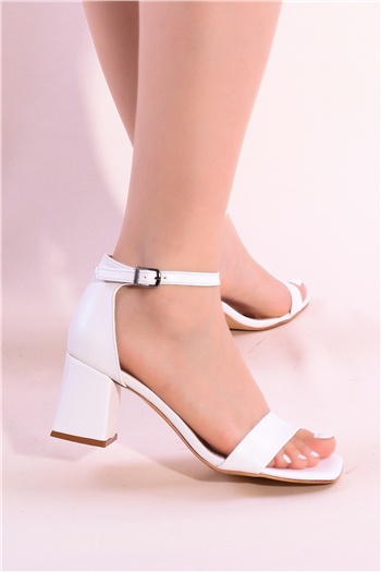 Elit Mst1062C Kadın Topuklu Ayakkabı Beyaz