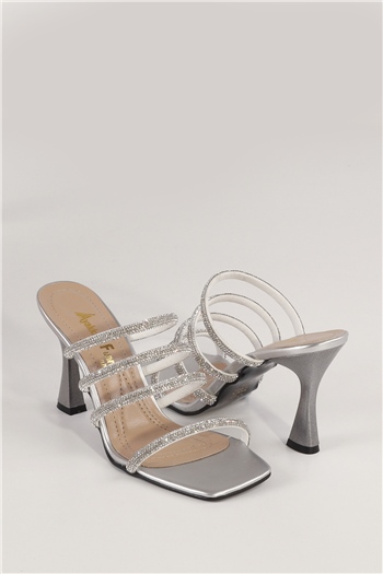 Elit Mst1331C Kadın Topuklu Ayakkabı Gümüş