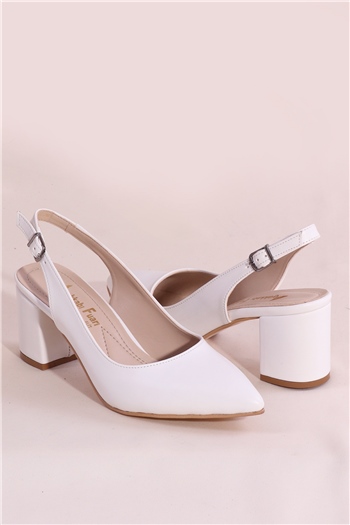 Elit Mst915C Kadın Topuklu Ayakkabı Beyaz