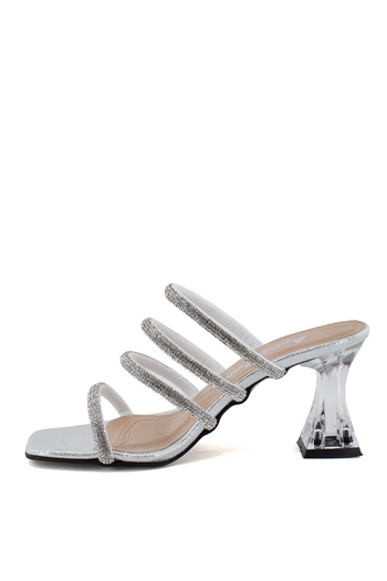Elit Mst931T Kadın Topuklu Ayakkabı Gümüş