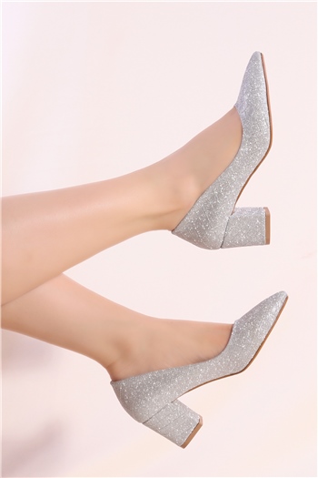 Elit PM309 K7100 Kadın Topuklu Ayakkabı Gümüş