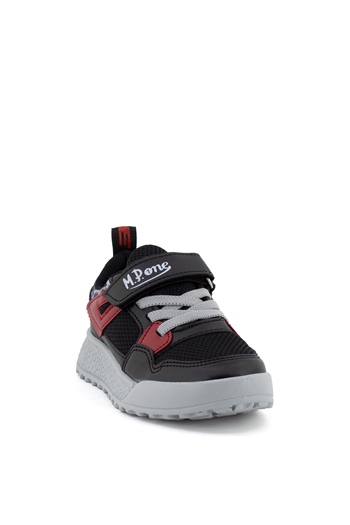 M.P 221-3430PT Patik Erkek Çocuk Spor Ayakkabı Siyah - Kırmızı
