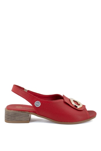 Mammamia 22YS-1340C Kadın Hakiki Deri Sandalet Kırmızı