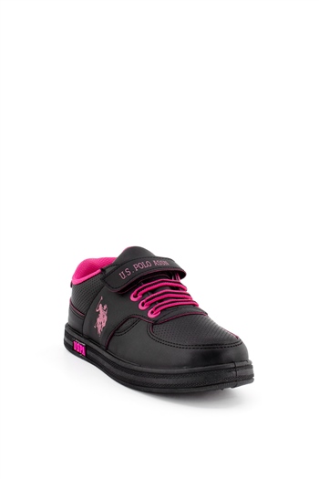 U.S. Polo AsPoloC4 Kız Çocuk Spor Ayakkabı Siyah - Fuşya